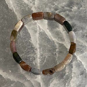 Ocean Jasper Square Stretch Bracelet